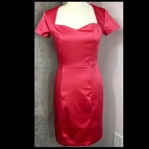 Forever21 Coral Pink Satin Sweetheart Dress